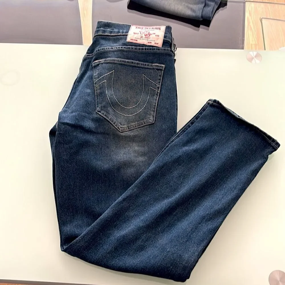 True Religion jeans NWT w34 l32 GENO relaxed slim dark smoky wash
